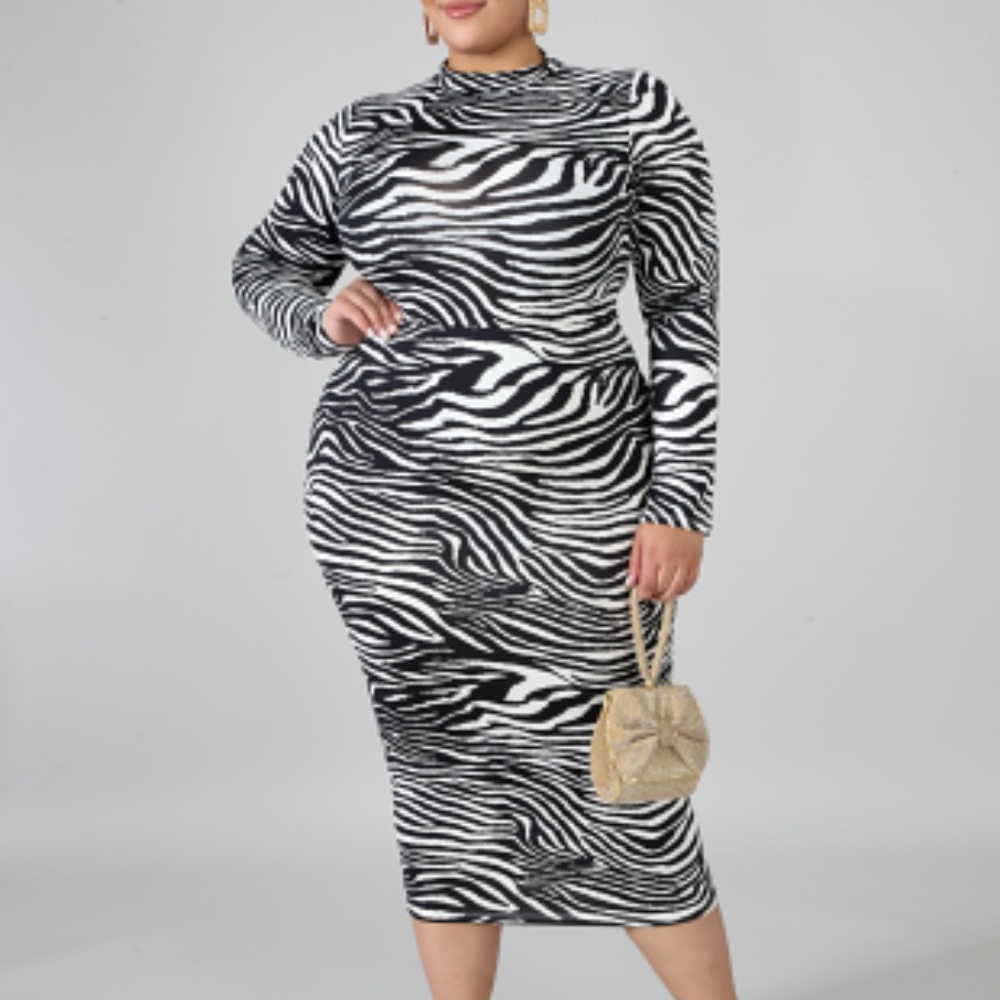 ❤️Plus size zebra print two piece set